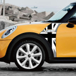 2 tk Union Jack Styling auto poritiiba plaadi kleebis Kleebised siibrid kaunistus Mini Cooper F55 F56 automaatse h&auml;&auml;lestamise jaoks Checker white