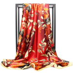 Kvaliteetsed luksuslikud siidist sallid peapael Sallid kaelasall naistele kett siidist sall naiste dekoratiivne sall 90*90cm punane