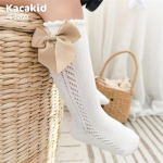 0-7T Summer Mesh Lastele T&uuml;drukutele Sokid Puuvillane Bow Solid Girl For Baby Sokk Mood Printsessi R&otilde;ivad Aksessuaarid 2023 Uus L valge
