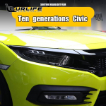 Front Headlamp Car Styling Sticker For Honda civic 10th Fc1 2016 to  TPU Smoked Black Headlights Protector Film