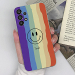 Samsungile A04E A01 A02 A03 A10E A12 A13 A14 A52 A23 A33 A32 korpuse kate Fashion Rainbow l&auml;bipaistev silikoon Samsung Galaxy Funda Coque kaitseraua jaoks Samsung A01