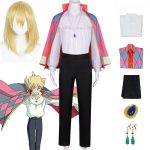 Anime Howli liikuv loss Howl Cosplay kost&uuml;&uuml;m Meeste Parukas Kaelakee Aksessuaarid Komplektid Halloweeni mantel t&auml;iskomplekt L