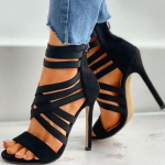 Naiste moe kummipael Roman Sexy Universaalsed k&otilde;rge kontsaga fluorestseeruvad seksikad sandaalid 35 must