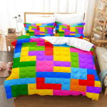 3D ehitusklotsivoodipesukomplekt M&auml;nguasjade tekikott Padjap&uuml;&uuml;r 2/3 S&uuml;nnip&auml;evakingitus DE135 * 200 Poiste tuba T&auml;issuurus Kiiresti kuivav Pehme Kodutekstiil Baby 100x135cm