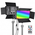 Kahev&auml;rviline RGB fotovalgusti 36 W LED valguspaneel 352 tk LED helmed 3200K5600K h&auml;mardatav DCNP EU Plug must