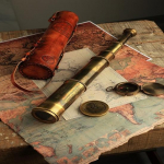 K&auml;sitsi valmistatud messingist teleskoop Ida-India Ettev&otilde;tte j&auml;lgija Spyglass Scope Replica Antique