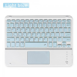 Puuteplaadi juhtmevaba klaviatuuri ja hiire kombinatsioon Ipadile Samsung Xiaomi Huawei Ultra Thin Protable Mini Bluetooth-klaviatuur s&uuml;learvuti, arvuti helesinine v&auml;rv