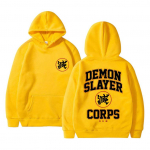 Anime Demon Slayer Corps Logo Graafiline kapuuts Manga Unisex Cartoon Puuvillased kapuutsid Kimetsu No Yaiba Kahepoolse tr&uuml;kiga dressipluus 2XL