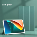 Pehme silikoonist nahast &uuml;mbris Xiaomi Pad 5/6 Pro 11-tollise Redmi Pad 10.6 Smart Flip Cover TPU p&otilde;rutuskindla kaitsekatte jaoks Xiaomi Pad 5 5 Pro 11inch tumeroheline v&auml;rv