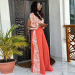 YYFS naiste mood, vabaaja lillemustriga tr&uuml;kitud pikkade varrukatega poolkaelusega p&uuml;ksid, &uuml;likonnad S punane