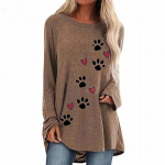 Naiste mood, vaba vabaaja kassik&auml;pp armastusv&auml;rvimine pikkade varrukatega, kaelusega s&uuml;giss&auml;rk Y2k topsid Disainpluusid Pullover Blusas 2XL