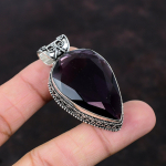 Lihvitud Aafrika amet&uuml;sti ripats unikaalses stiilis ripats 925 h&otilde;bedast ripats k&auml;sit&ouml;&ouml;na valmistatud ehe vintage ripats kinkimiseks kalliskivist ripats