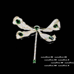 Victoria Emerald Dragonfly rinnan&otilde;el Antiik Sense 18K kullatud k&auml;rgstruktuuriga suur teemant tsirkoon pross