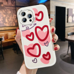 &Otilde;hukesed koomiksililled Love Heart Nahast tagakorpus PU-nahast telefoni&uuml;mbris Realme GT Neo2