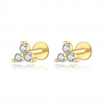 ANDYWEN 925 Sterling Silver Gold Kolm tsirkoonist CZ k&otilde;rvar&otilde;ngaklambrid augustavad Pendientes peened ehted, kingitus M