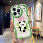 Cream Wave kumer silikoonist pehme &uuml;mbris armas multikas Panda prinditud kestaga mobiiltelefoni tagakaas iPhone'ile Samsung Xiaomi iPhone 6