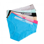 Suures suuruses puuvillased alusp&uuml;ksid Seksikad pitsilised lapilised naiste aluspesu, soliidsed keskmise v&ouml;&ouml;kohaga p&uuml;ksid 2XL-4XL 6 tk/komplekt 2XL