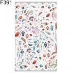 Armas koomiksiloomade DIY k&uuml;&uuml;nekleebis Manik&uuml;&uuml;r Decor Water Transfer Kleebis