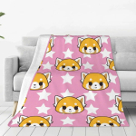 Anime Panda Aggretsuko Tekid Flanellist Suvised Kaasaskantavad &Uuml;lipehmed Tekid Voodiautode Voodikatete jaoks 75x100cm 30x40inch
