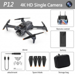 P12 Pro droon 4K/8K HD &otilde;hust ESC fotograafia droonide j&auml;lgimine v&auml;ikese v&otilde;imsusega tagasivoolu kolme teljega vibratsioonivastane video nelikkopteri m&auml;nguasi kingitus 4K single camera 1 battery must