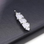 1 tk Reiki tervendav kristall kuusnurkne koonus ripats, looduslik kivi kvarts v&auml;&auml;riskivide v&otilde;lusid ehete valmistamiseks DIY kaelakee tarvikud 12x45mm 12x45mm