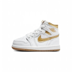 Air Jordan 1 Retro High OG TD Metallic Gold beebitossud Valged Ime-Helepruunid FD2598-107 23.5