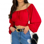 Latern, suur, v&auml;rviline varrukas, avara naiste massiivne pluus &otilde;lgadeta pullover. M punane