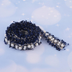 1Yard Beaded Pearl ming Lace Ribbon Scrapbooking Applique Embellishment -