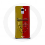 Samsung Galaxy J6 2018 &uuml;mbris rcl objektiiv Logo kollase ja punase taustaga
