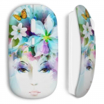 Wireless Mouse art girl silmad lilled kroonlehed butte
