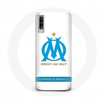 Samsung Galaxy A70 &uuml;mbris Olympique de Marseille logo valge taustaga