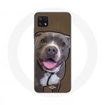 &Uuml;mbris Samsung Galaxy A22 5G Pitbull Dog jaoks, valge hall