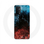 Oppo A54 5G abstraktse tekstuuriga tausta&uuml;mbris, punane must sinine