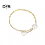 2 tk/komplekt naiste elegantne ehete komplekt l&auml;ikivate kividega kunstp&auml;rlitega reguleeritav lahtise kraega kaelakee k&auml;ev&otilde;ru komplekt h&otilde;be