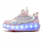 Laste laetav kaherealine neljarattaline rihmaratas Rampage jalan&otilde;ud valgustustuled spordijalatsid lauajalatsid 29 roosa