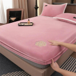 &Uuml;hev&auml;rviline sametine lina Elastne voodikate madratsi kate Pehme puutega voodipesu kaitse Talvine soe flanelliga voodilina 1pc 90x200cm H30cm beige
