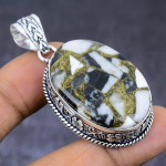 Natural Zebra Jasper Gemstone 925 Steling Silver Jewelry Pendant 2.09 b5h05