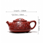 230 ml Original Mine Dahongpao kuulus lilla savipott, puhas k&auml;sitsi valmistatud topelt draakonikivi kulbiga teekann 230ml punane