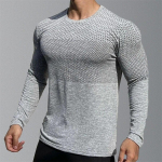 Meeste sportlikud pikkade varrukatega topid Quick Dry Fitness T-s&auml;rgid Kulturismi J&otilde;usaali T-s&auml;rgid Vabaaja k&otilde;hnad, elastsed, hingavad spordir&otilde;ivad XXXL sinine