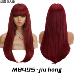 MISSQUEEN S&uuml;nteetiline pikk sirge parukas tukkidega, kuumakindlast kiust parukas naistele, printsessil&otilde;ikega 52cm