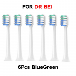 6 TK hambaharjapead DR BEI C1 Sensitive Clean Whitening standardse vaakumkinnitusega pakitud pehmete DuPont harjastega otsikutele