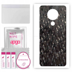 apgo Protective Skin Sticker for the back compatible with Nokia 5.3, Wrap Film, Foil, Vinyl - Pattern Carbon Black Pixel