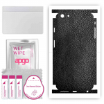 apgo Protective Skin Sticker for the back+sides compatible with Apple iPhone 6 Plus, Full Wrap Film, Foil, Vinyl - Pattern Black Leather