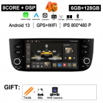 Android-autoradio Fiat Linea Punto evo 2012-2015 jaoks Autoraadio Multimeedia Bluetooth 6,2-tollise puuteekraaniga DVD-m&auml;ngija EI 2DIN 8581-6+128+MIC+AHD