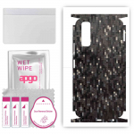 apgo Protective Skin Sticker for the back+sides compatible with vivo Y51s, Full Wrap Film, Foil, Vinyl - Pattern Carbon Black Pixel