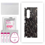 apgo Protective Skin Sticker for the back+sides compatible with Samsung Galaxy Z Fold 5, Full Wrap Film, Foil, Vinyl - Pattern Carbon Black Pixel