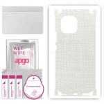 apgo Protective Skin Sticker for the back+sides compatible with Xiaomi Mi 11, Full Wrap Film, Foil, Vinyl - Pattern White Fabric