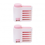 Reguleeritav 5-kihiline 2-pakendiline DIY koogi viilutaja, sisseehitatud roostevabast terasest vedruga kaasaskantav koogil&otilde;ikamisfiksaator roosa