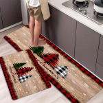 1tk Merry Christmas Tree Prinditud k&ouml;&ouml;givaip V&auml;simusvastane K&ouml;&ouml;givaip Veekindel libisemisvastane Vaibade Komplekt Jooksuvaiba Voodivaip Imav vaip 40*60cm