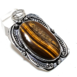 Natural Tiger Eye Gemstone 925 Sterling Silver Jewelry Pendant 2.36 m8l40